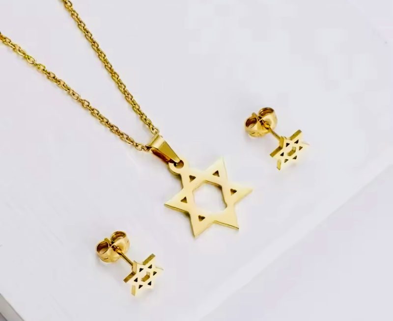 Star of David necklace and earrings set - Image 4