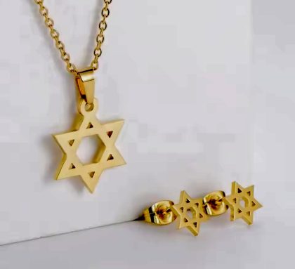 Star of David necklace and earrings set