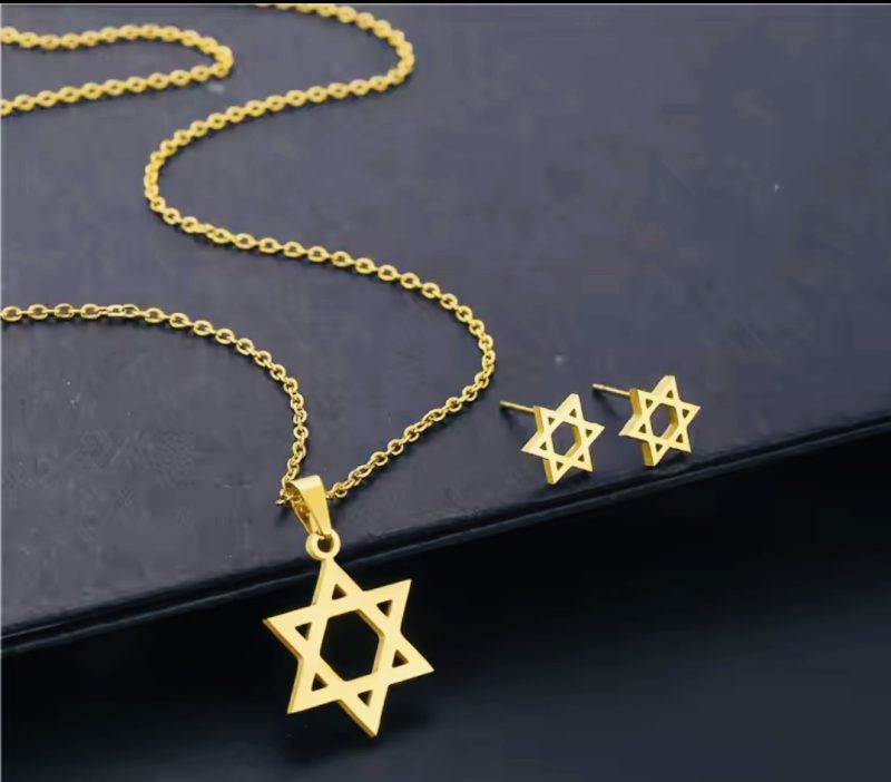 Star of David necklace and earrings set - Image 3