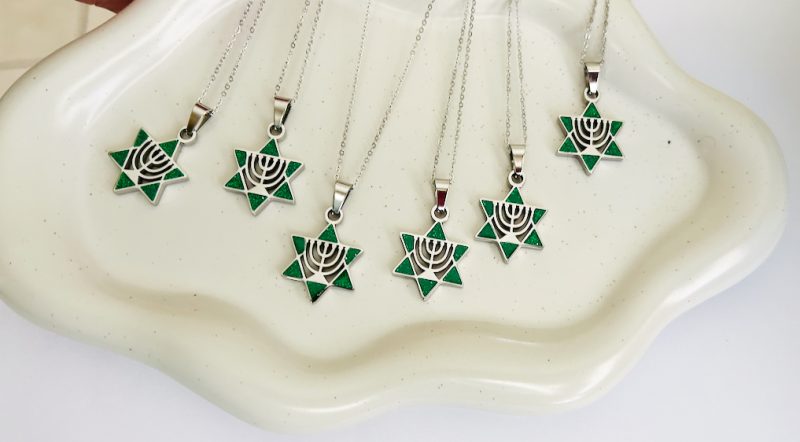 🕎✡️Star of David Menorah  Necklace - Image 2