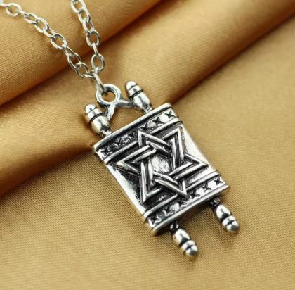 Torah scroll necklace