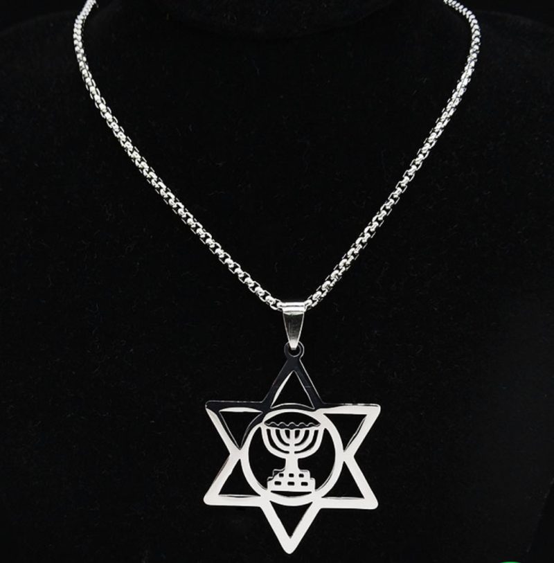 Menorah Star of David Necklace - Image 4