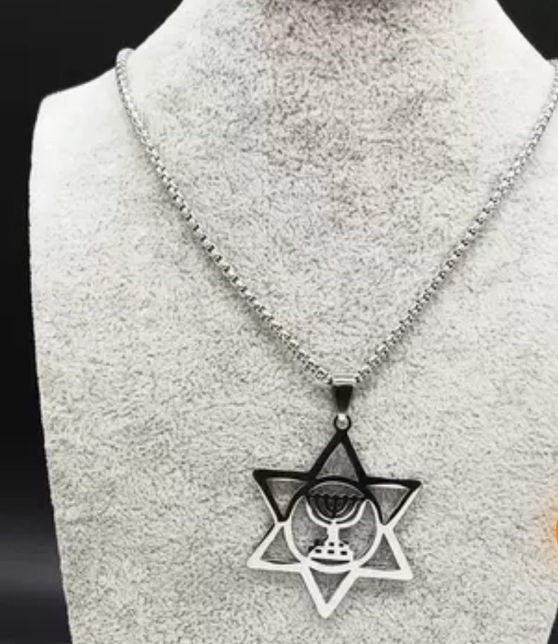 Menorah Star of David Necklace - Image 3