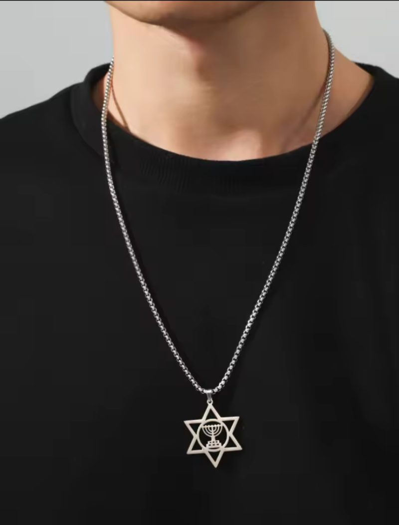 Menorah Star of David Necklace - Image 7